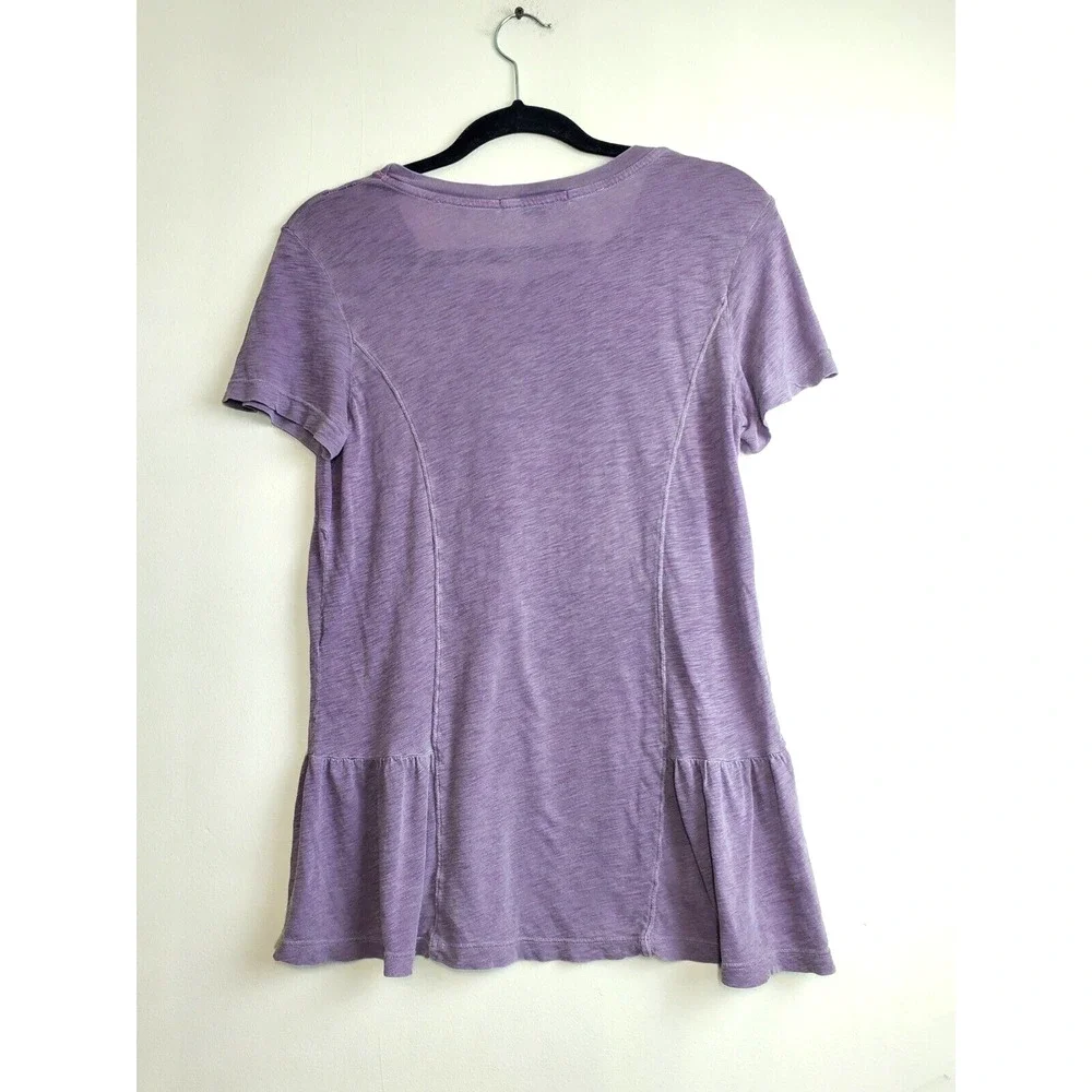 Stateside Anthropologie Womens Medium Supima Cotton Tee SOFTEST Top Peplum‎